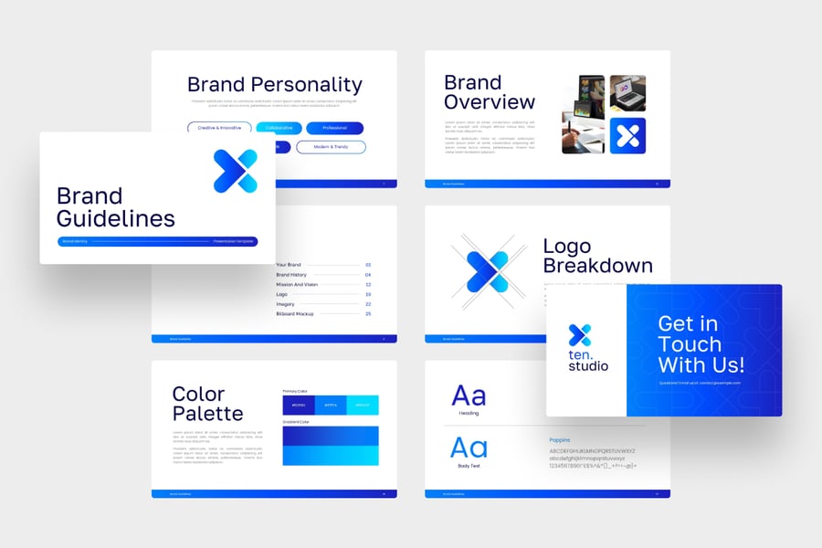 品牌身份识别PPT模板 (PPTX)