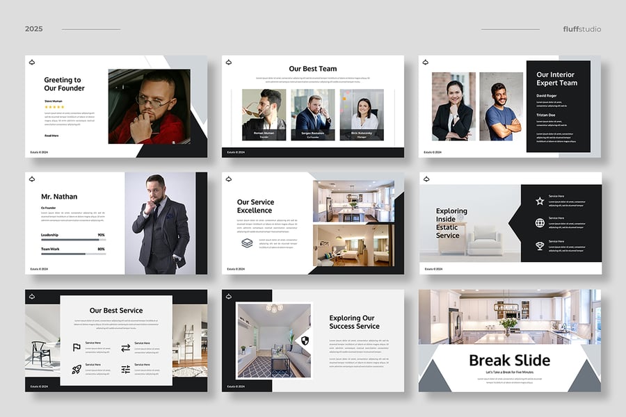 内部和家具PPT模板 (PPTX)
