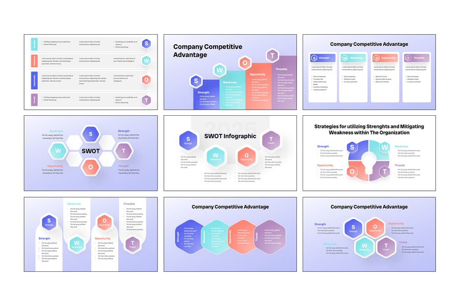 SWOT分析PPT模板 (PPTX)