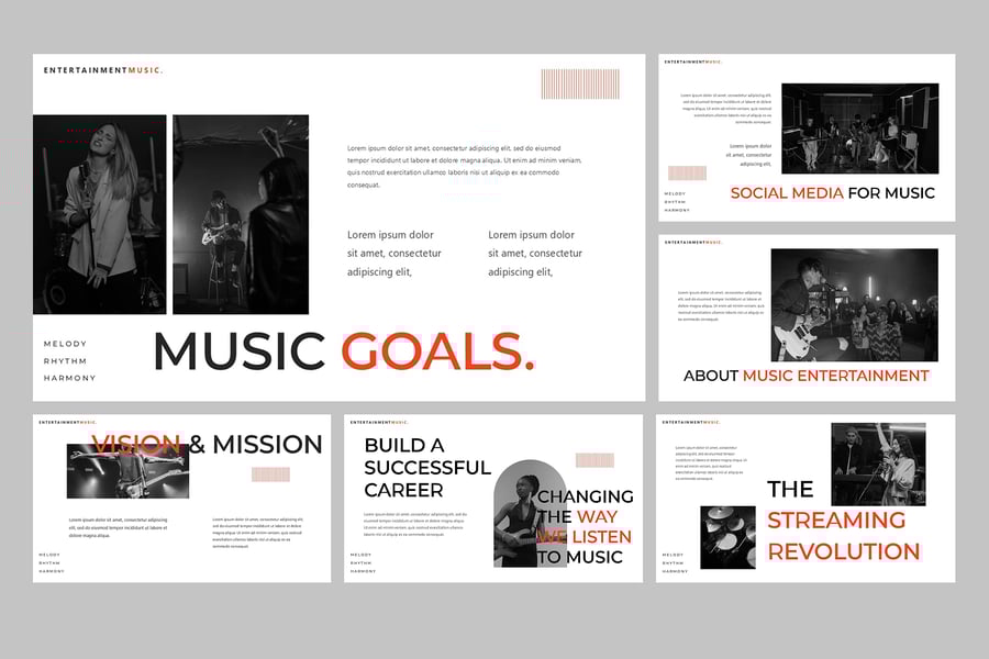 音乐娱乐PPT模板 (PPTX)