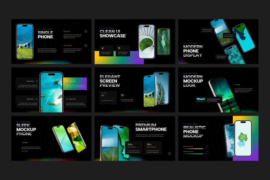 电话模型样机PPT模板 (PPTX)