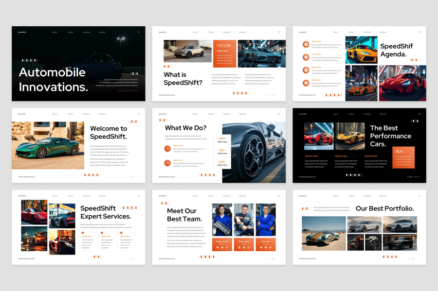 汽车业务与创新演示PPT模板 (PPTX)