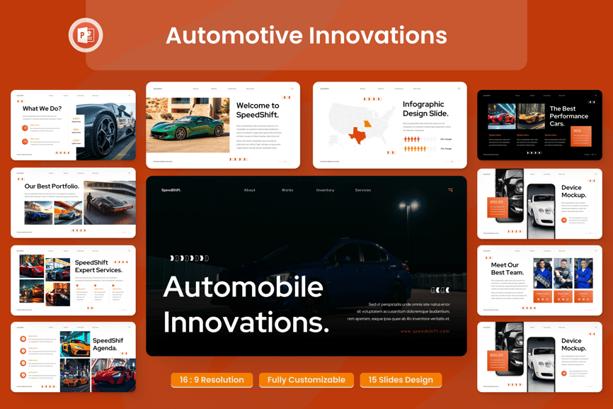 汽车业务与创新演示PPT模板 (PPTX)