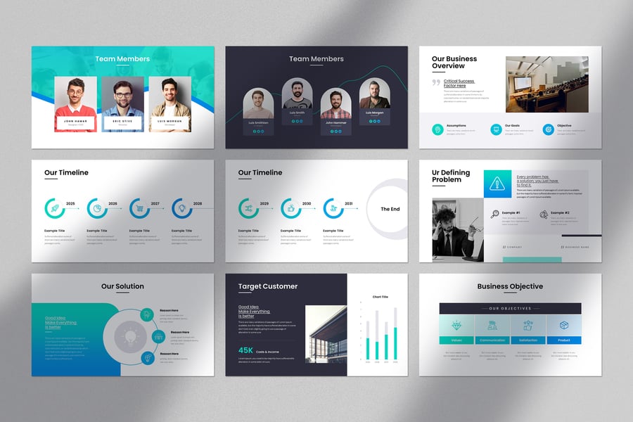 创意企业彩色PPT模板 (PPTX)