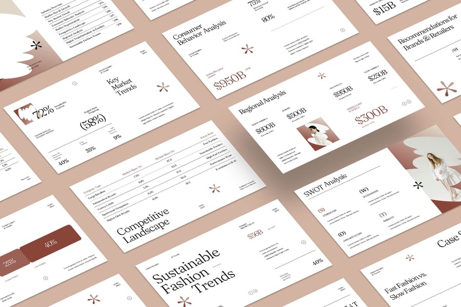 美学市场研究报告PPT模板 (PPTX)