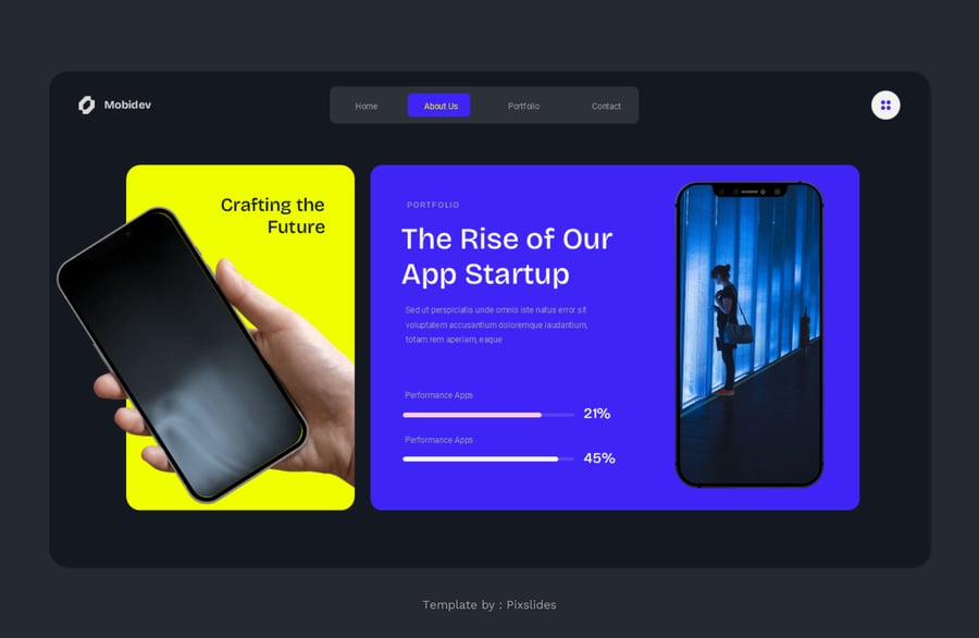移动应用和启动展示PPT模板 (PPTX)