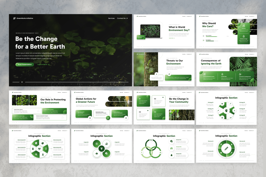 世界环境日PPT模板 (PPTX)