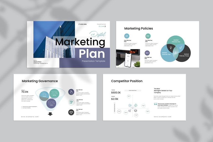 数字营销计划演示PPT模板 (PPTX)