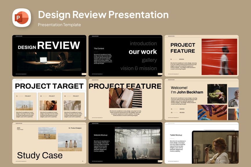 设计评论PPT模板 (PPTX)