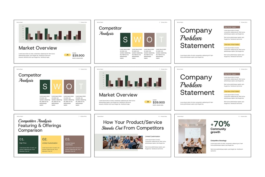 竞争者报告PPT模板 (PPTX)