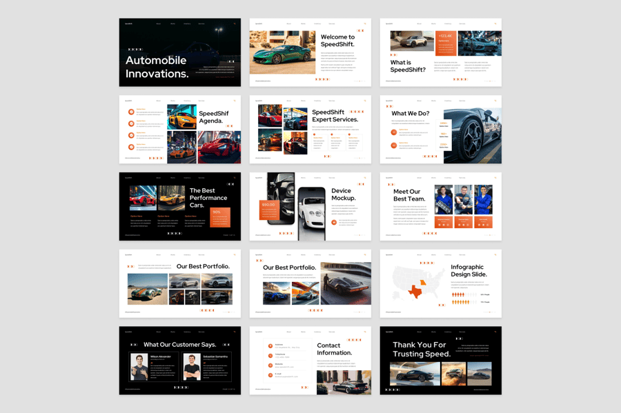 汽车业务与创新演示PPT模板 (PPTX)