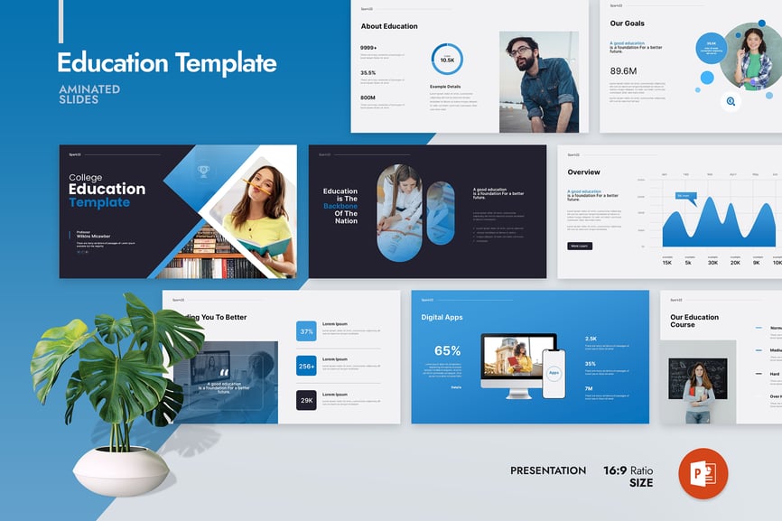 教育演讲PPT模板 (PPTX)