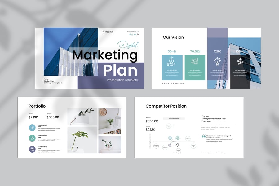 数字营销计划演示PPT模板 (PPTX)