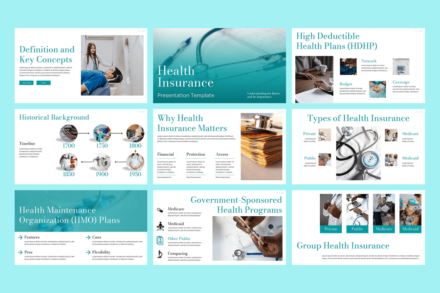 医疗保险PPT模板 (PPTX)