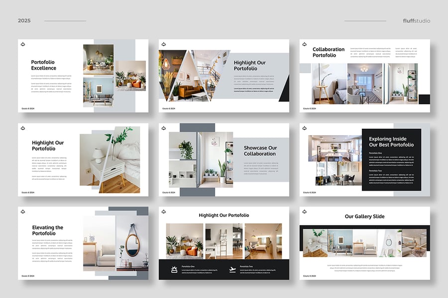 内部和家具PPT模板 (PPTX)