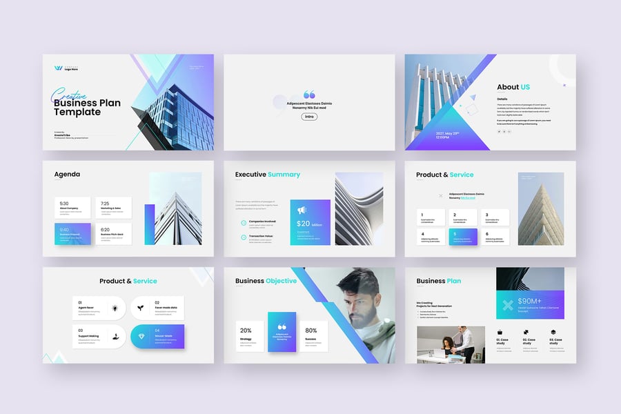 公司业务计划PPT模板 (PPTX)
