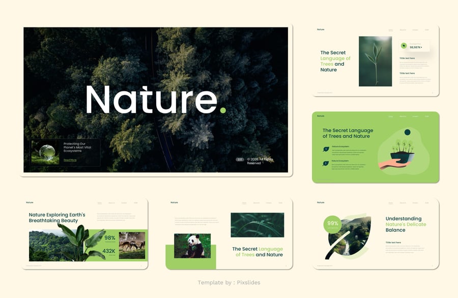 自然生态系统PPT模板 (PPTX)