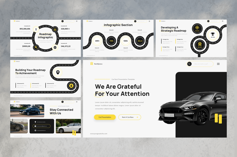 汽车租赁PPT模板 (PPTX)