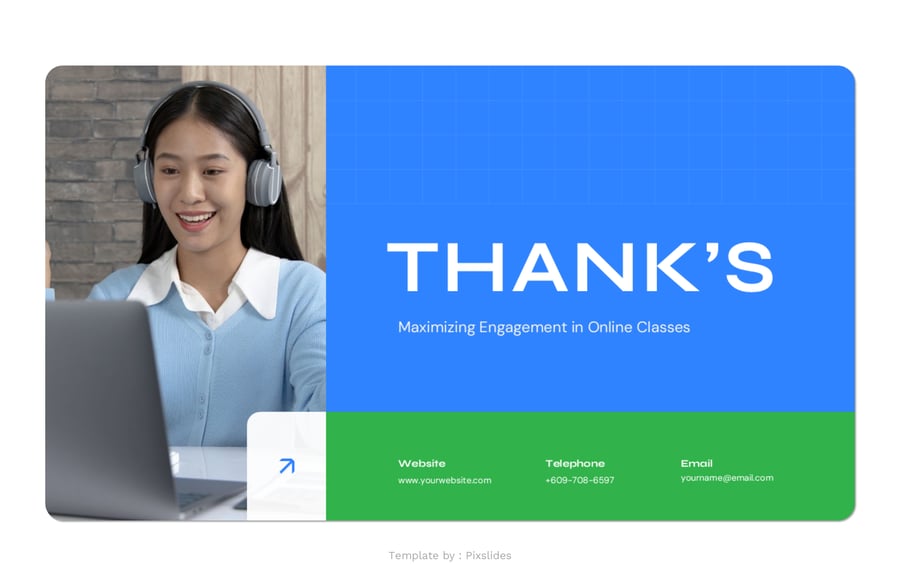 在线课程教育PPT模板 (PPTX)