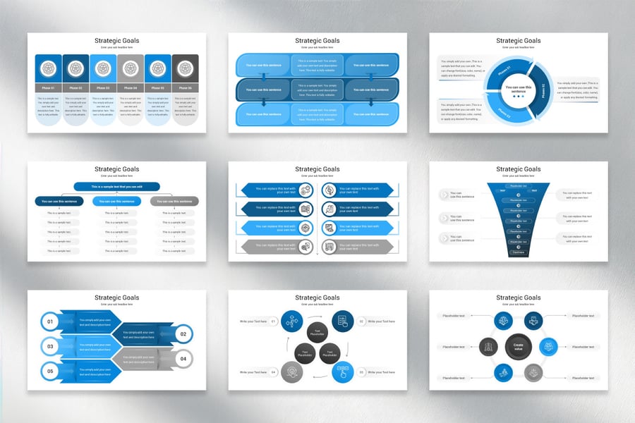 战略目标PPT模板 (PPTX)