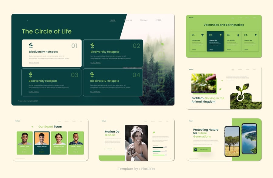 自然生态系统PPT模板 (PPTX)