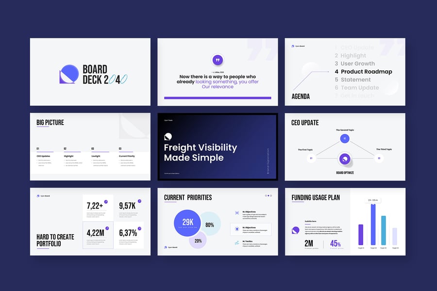 极简主义数据展示PPT模板 (PPTX)