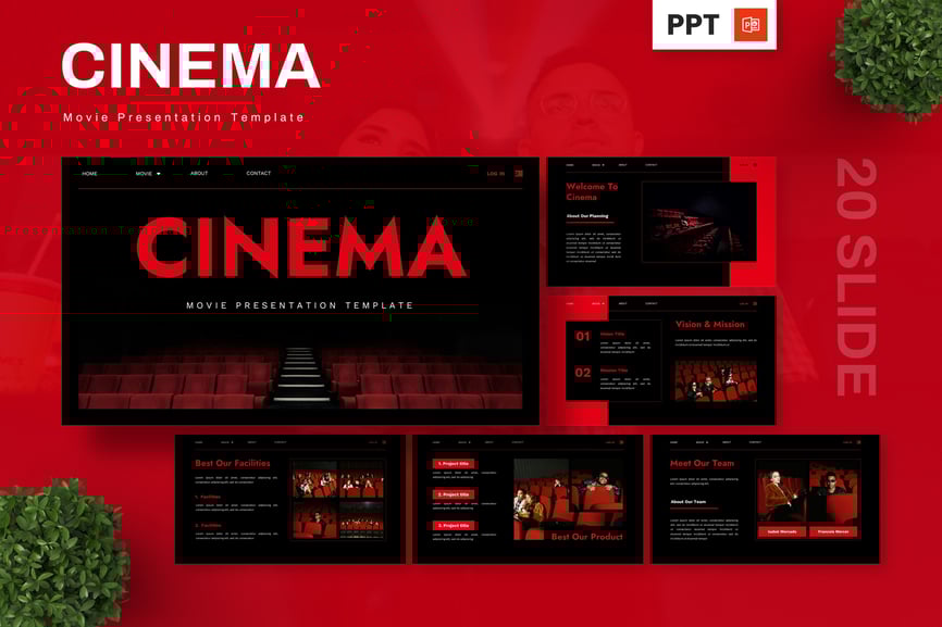 电影介绍PPT模板 (PPTX)