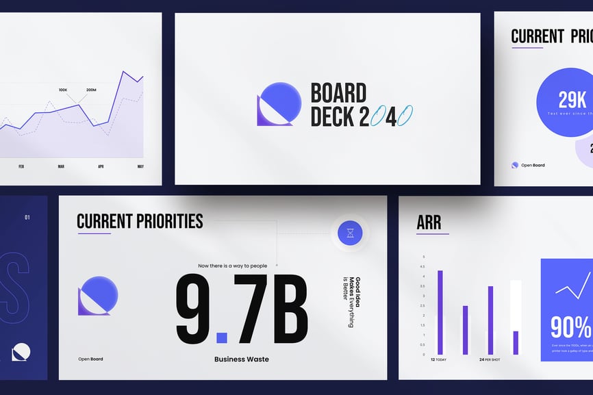极简主义数据展示PPT模板 (PPTX)