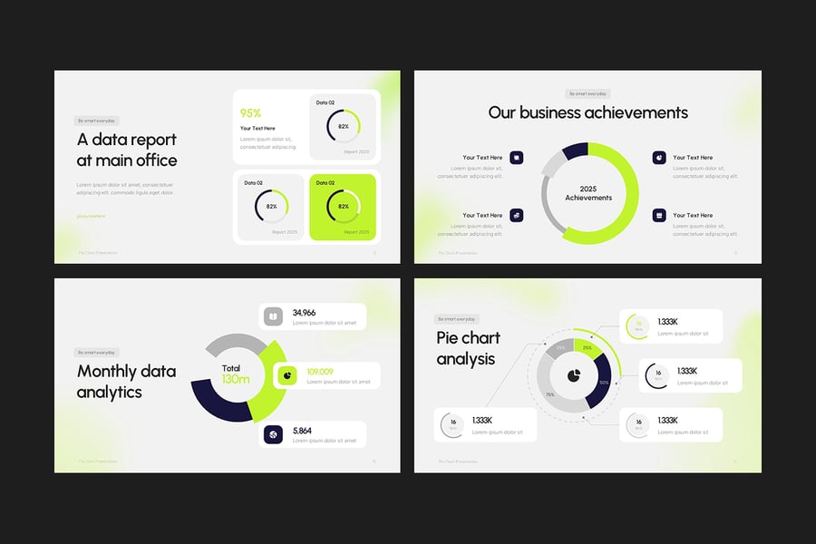 饼图数据展示PPT模板 (PPTX)