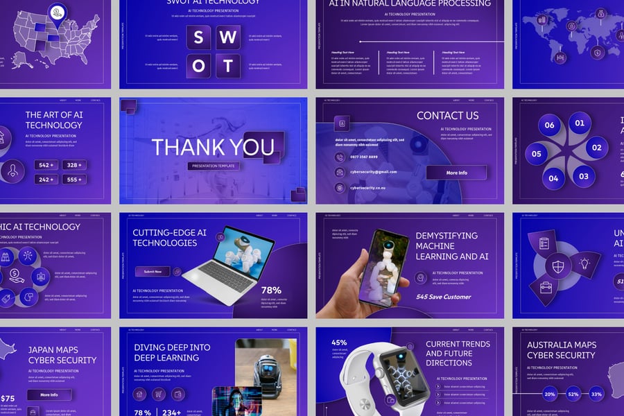 AI技术介绍PPT模板 (PPTX)