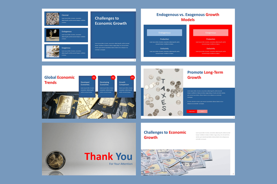 经济增长PPT模板 (PPTX)