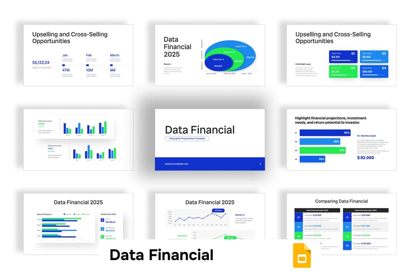 仪表板数据财务PPT模板 (PPTX)