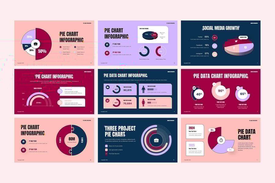 饼图PPT模板 (PPTX)