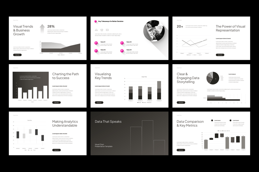 视觉图表PPT模板 (PPTX)