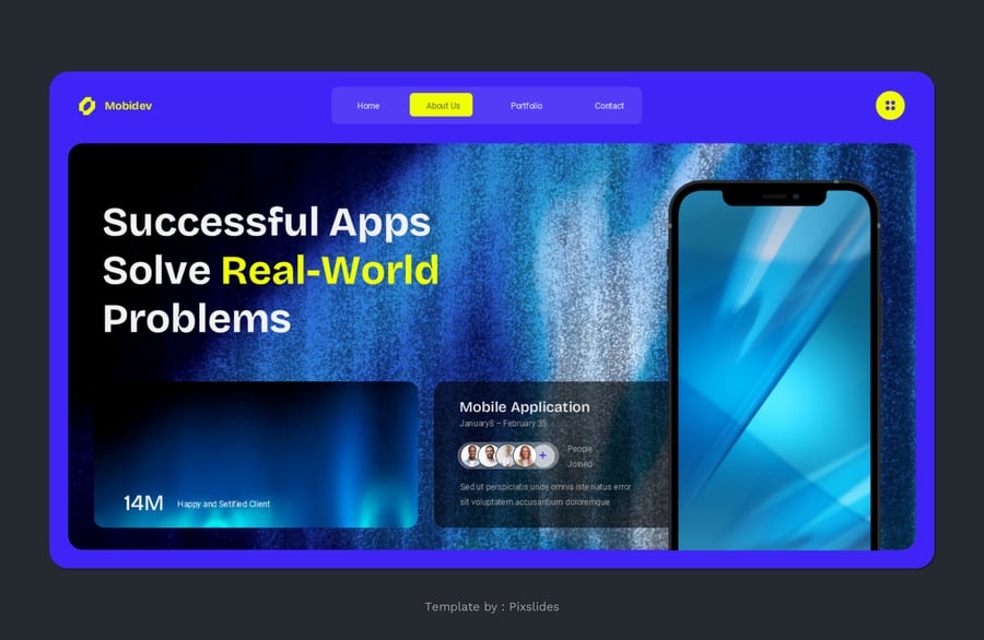 移动应用和启动展示PPT模板 (PPTX)