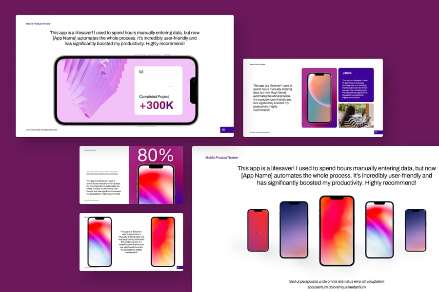 移动产品评论PPT模板 (PPTX)