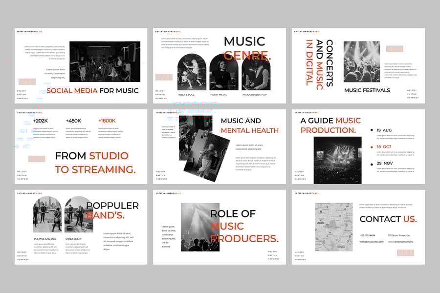 音乐娱乐PPT模板 (PPTX)