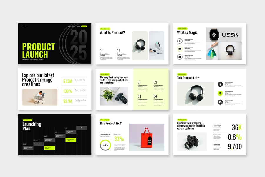 KPI/产品发布PPT模板 (PPTX)