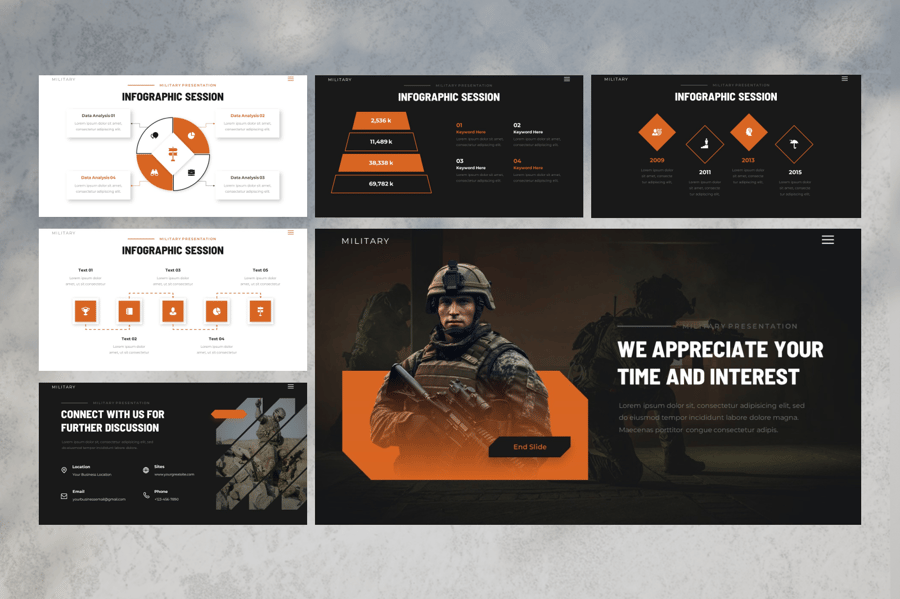 军事策略PPT模板 (PPTX)