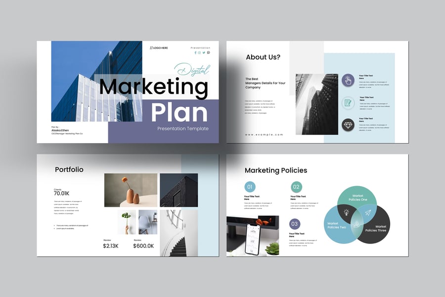 数字营销计划演示PPT模板 (PPTX)