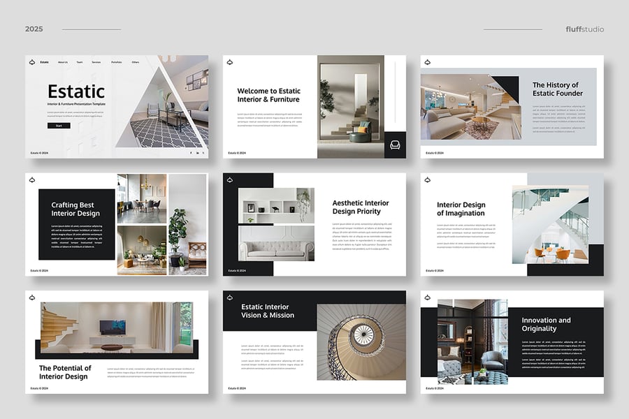 内部和家具PPT模板 (PPTX)