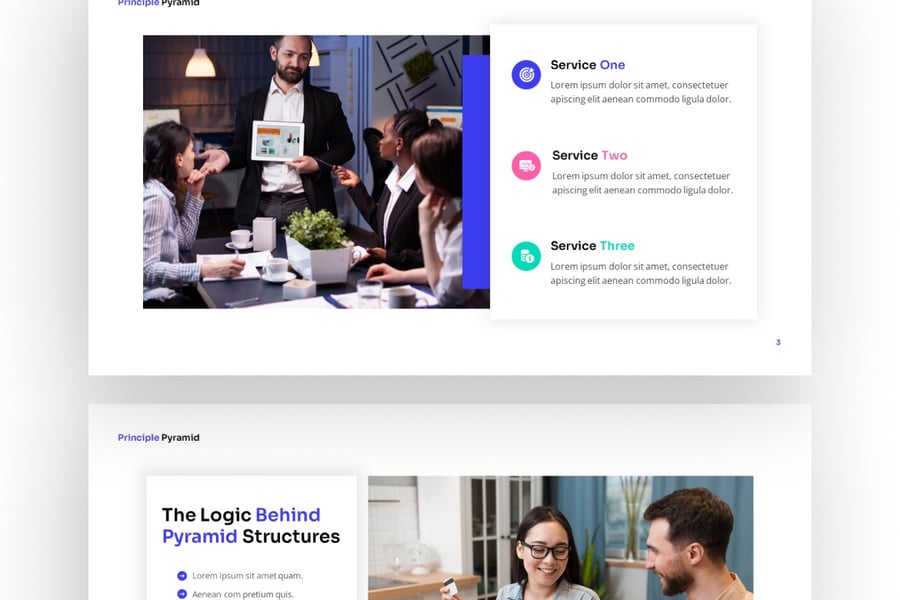 金字塔结构表现PPT模板 (PPTX)