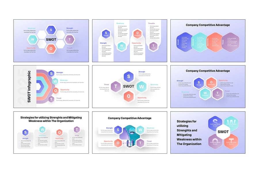 SWOT分析PPT模板 (PPTX)