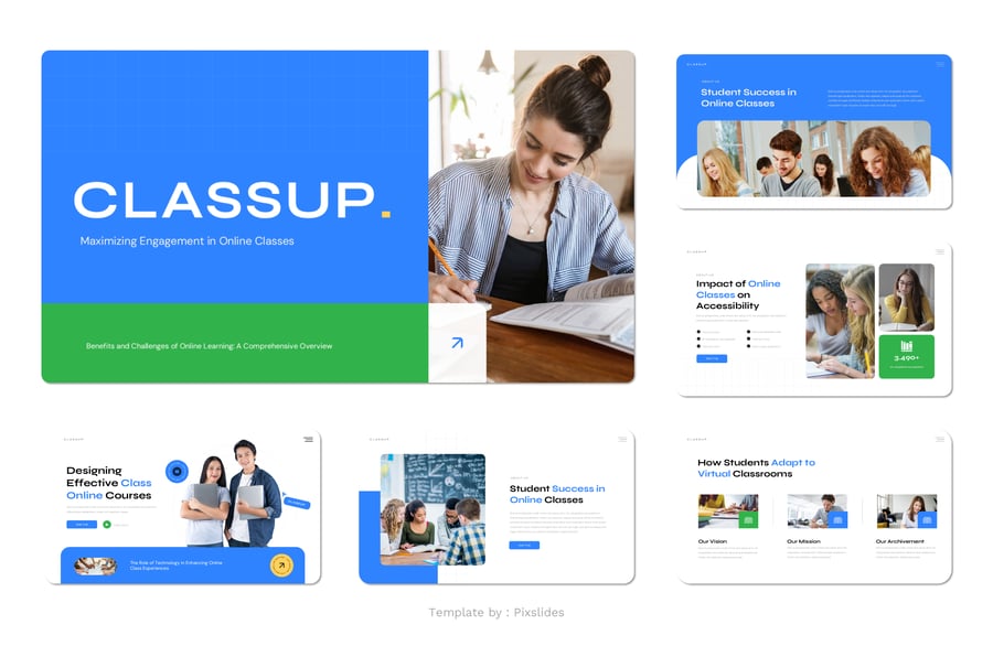 在线课程教育PPT模板 (PPTX)