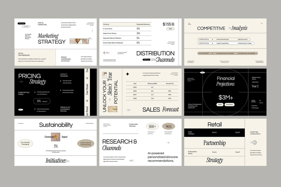 互动护肤产品发布PPT模板 (PPTX)