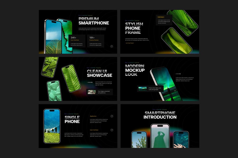 电话模型样机PPT模板 (PPTX)