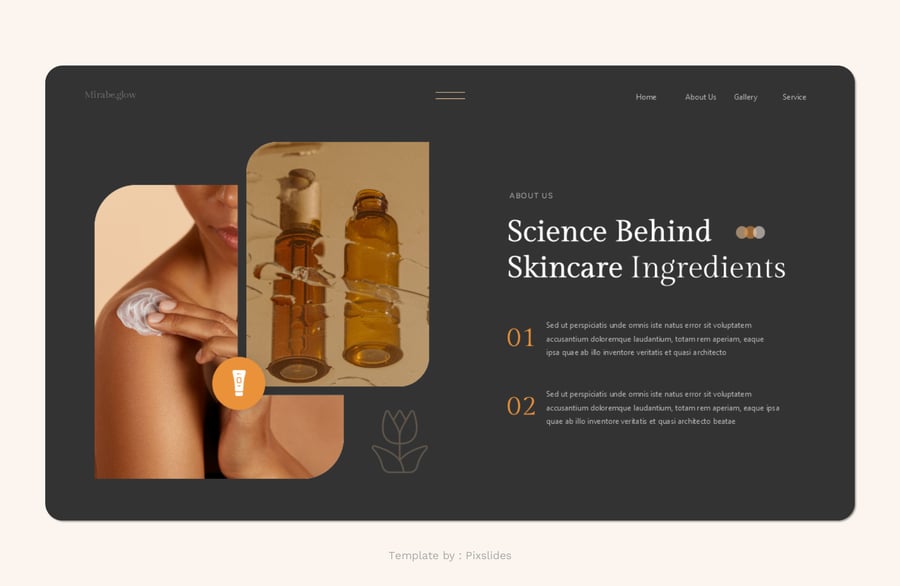 化妆品和美容PPT模板 (PPTX)