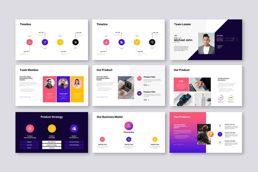 业务计划演示PPT模板 (PPTX)