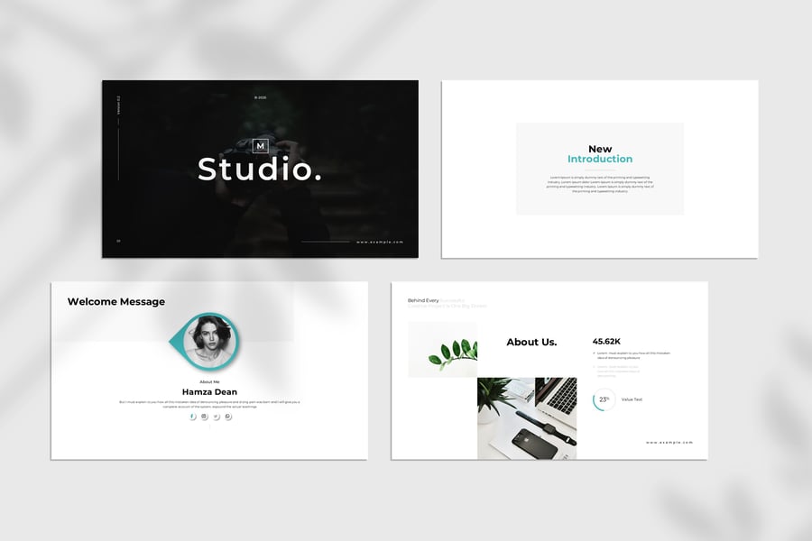 工作室极简主义PPT模板 (PPTX)