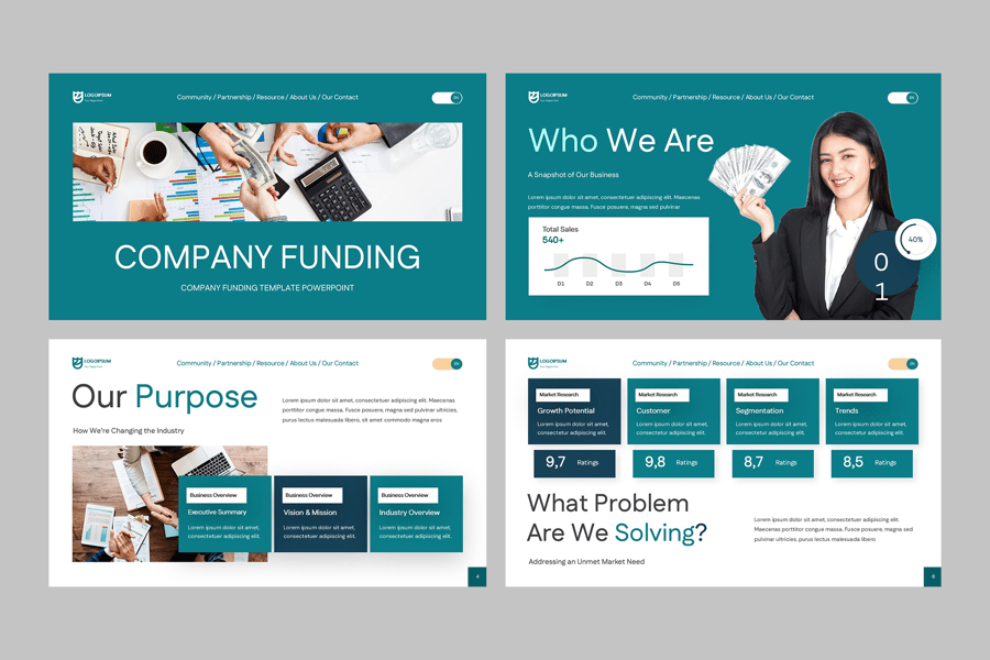 公司资金计划PPT模板 (PPTX)